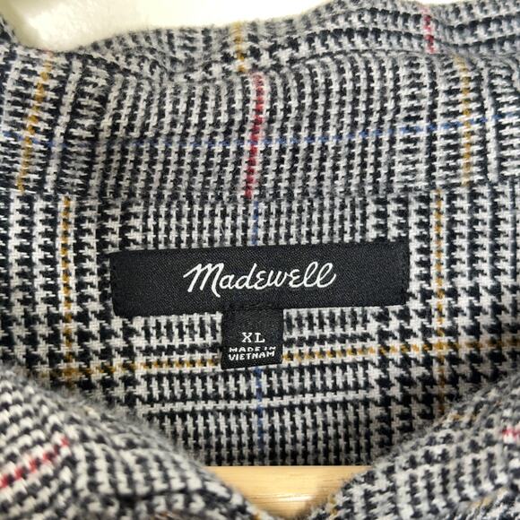 MADEWELL Flannel Bromley Shirt Ronan Plaid Gray Sz XL {3U28} - Picture 5 of 7